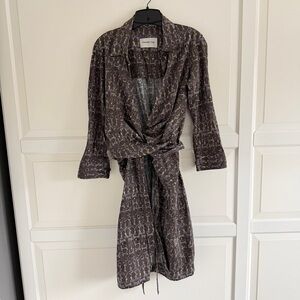 Samantha Sung Audrey horsebit chain print Wrap Midi Dress Size 8 - 41994